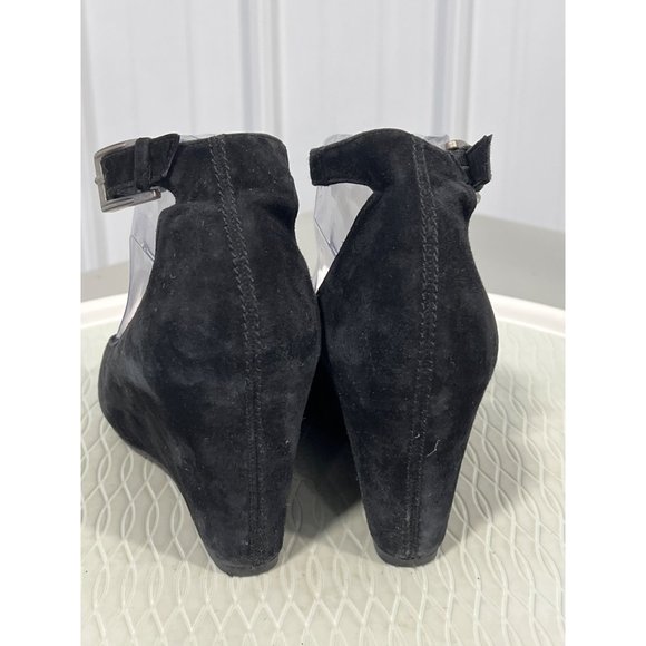 Johnston & Murphy Ankle Strap Wedge Pumps Womens 8 Round Toe Buckle Career Prepp - Picture 4 of 9